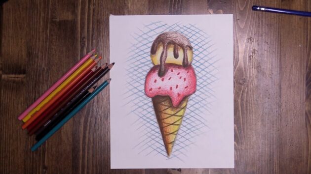 Рисунок мороженого для срисовки