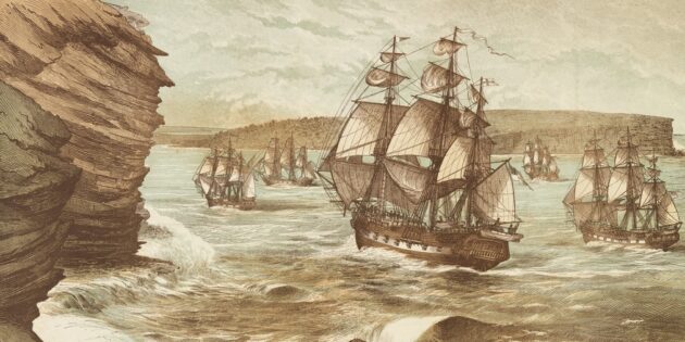 Первый флот на рейде Порт-Джексона 26 января 1788