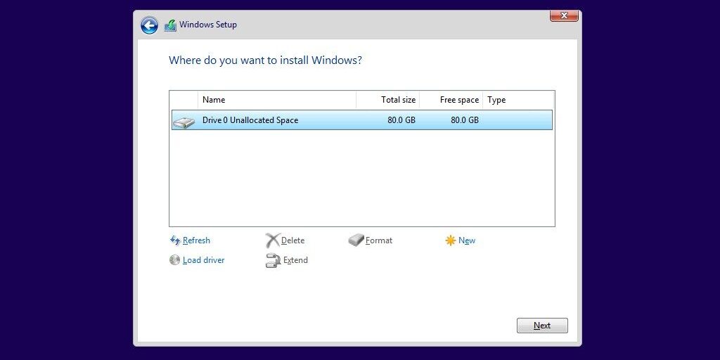 Как установить Windows 11 Tiny11: выберите диск