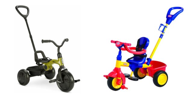 Что подарить ребёнку на годик: трёхколёсный велосипед с ручкой 