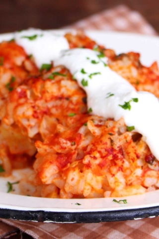 Ленивые голубцы с куриным фаршем