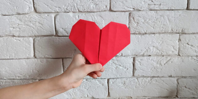 Оригами для детей: сердце