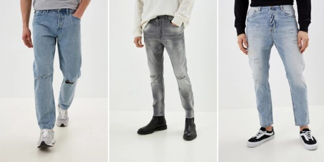 Модные мужские джинсы: рваные 