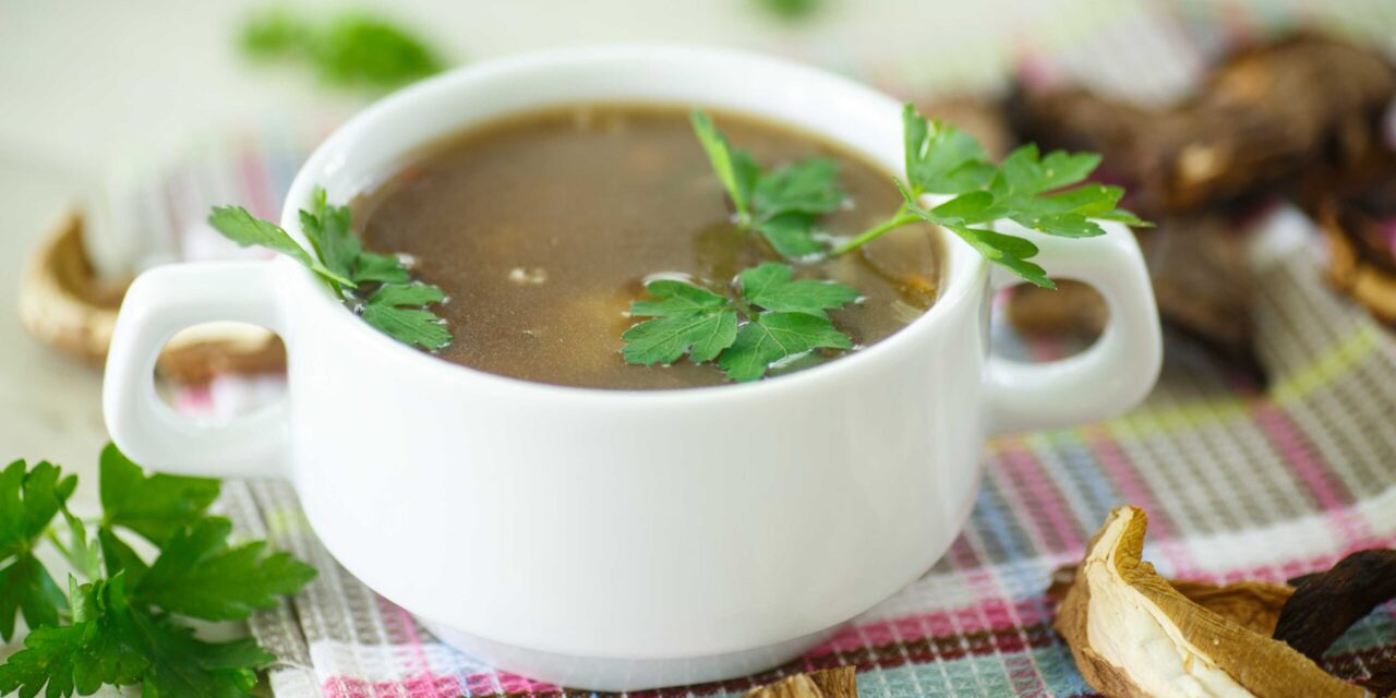 Крем-суп из сухих белых грибов со сливками, пошаговый рецепт с фото