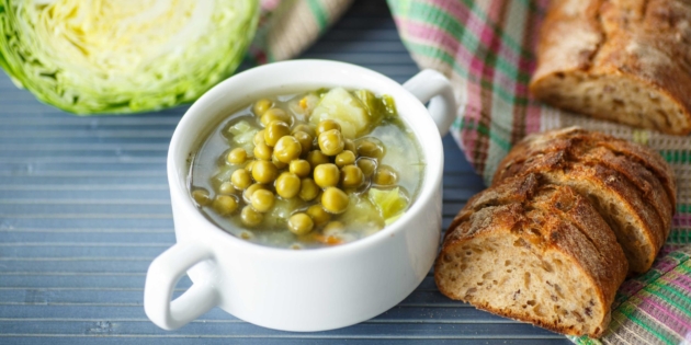 Простые супы с консервированным и свежим горошком