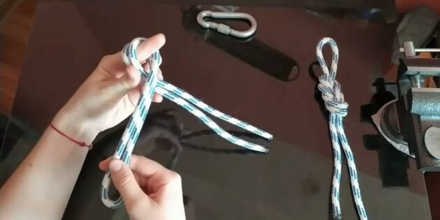 Как завязать узел «восьмёрка петлёй»: сделайте колышку, заведя конец с петлёй сверху