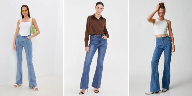 Модные женские джинсы — 2023: джинсы клёш
