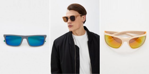 Мужские солнцезащитные очки в оправе нейтральных цветов 