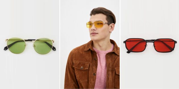 Мужские солнцезащитные очки с цветными линзами
