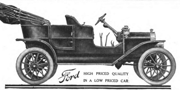 Реклама Ford Model T 1908 г.