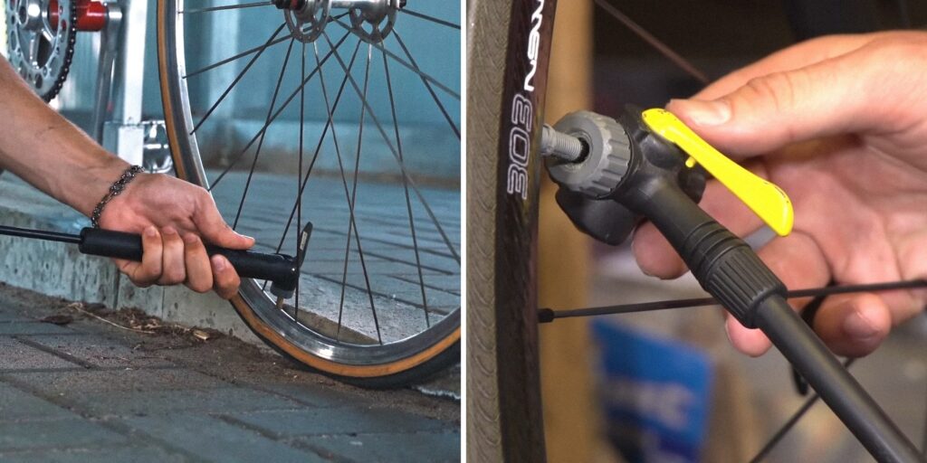 Как накачать колесо велосипеда насосом: присоедините устройство