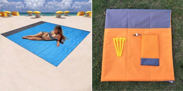Пляжный коврик с колышками