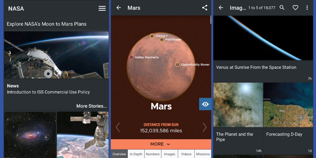 Приложения для любителей астрономии: NASA App