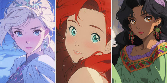 Нейросеть перенесла 15 принцесс Disney в мир аниме Ghibli