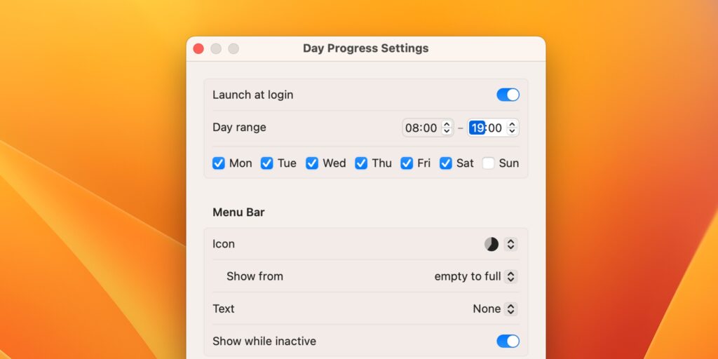 5 мини-приложений для macOS: Day Progress