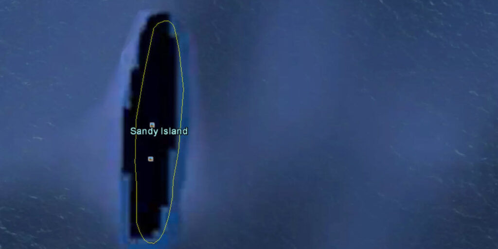 Несуществующий остров Сабль на картах Google