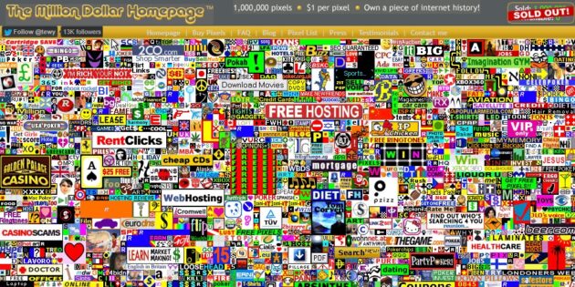 Идея на миллион: продажа пикселей на веб-странице