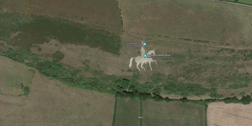 Странные места на «Google Картах»: Осмингтонская белая лошадь