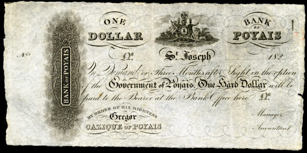 «Доллар» Банка Пояиса, напечатанный в Шотландии