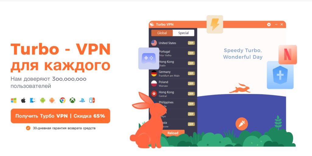 Лучший бесплатный VPN для ПК, Android, iPhone — Turbo VPN