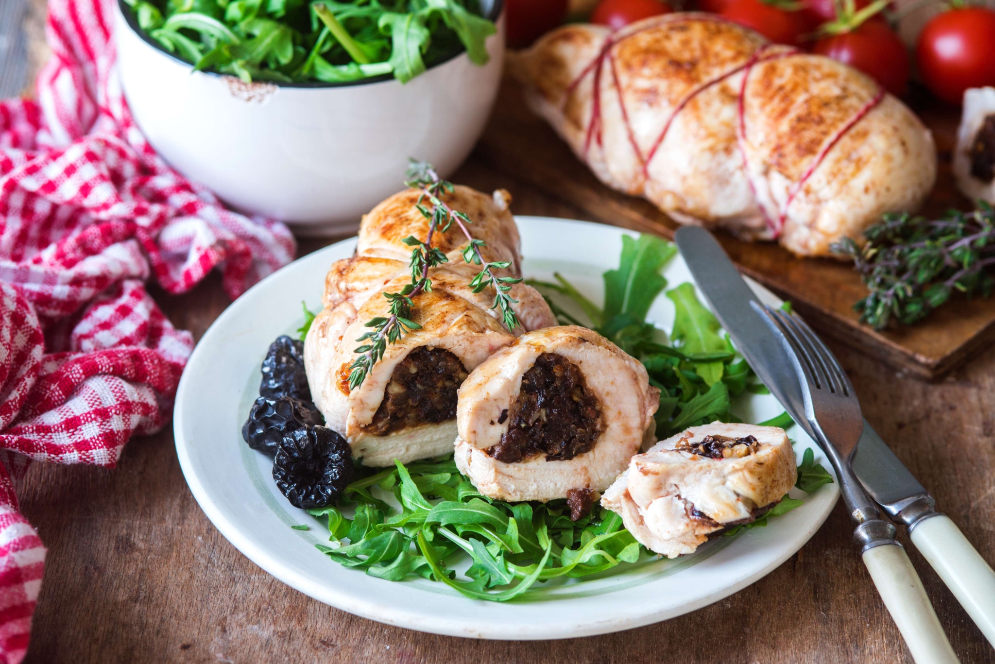 Куриные рулеты с рисом и грибами