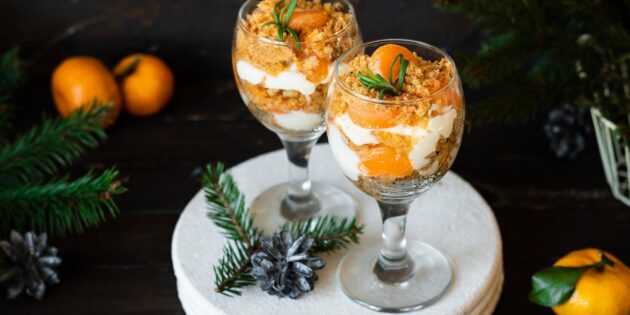 Новогодние десерты, рецепты: трайфл с мандаринами
