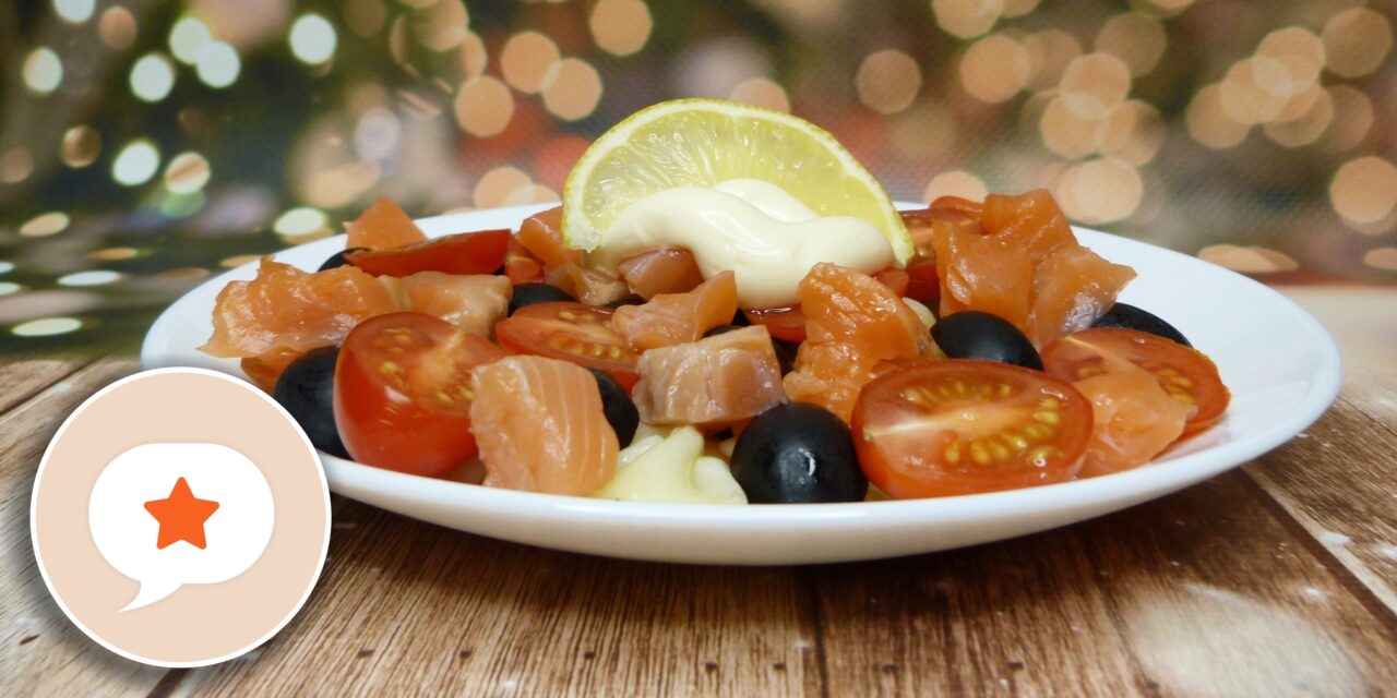 Ваше любимое: салат с пастой и красной рыбой