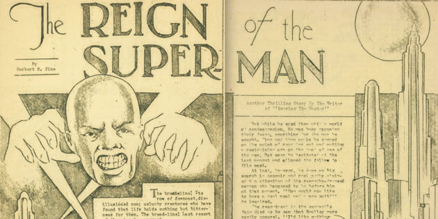 Первый концепт Супермена в комиксе 1933 года