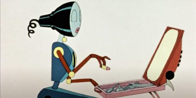 Роботы из советских мультфильмов: секретарша из «Мурзилки на спутнике»