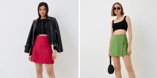 Colored miniskirts