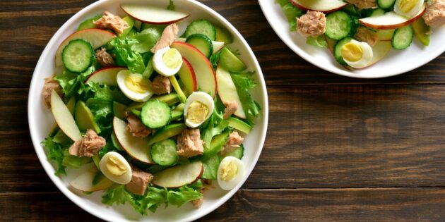 Салат с тунцом, яблоком и огурцом: лучшие рецепты салатов