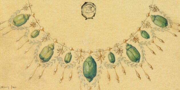 Эскиз ожерелья с бразильскими жуками, ок. 1900 г. 