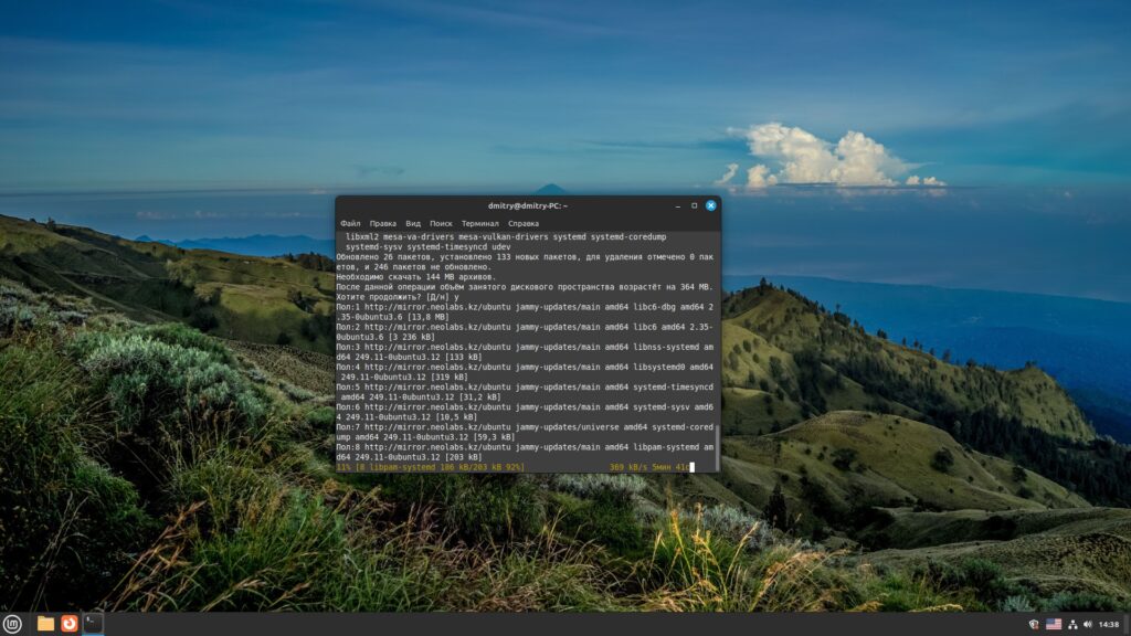 Как установить Steam в Linux через терминал: подождите, пока система скачает и установит файлы