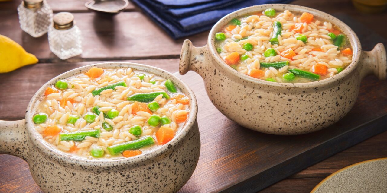 Суп с орзо и замороженными овощами