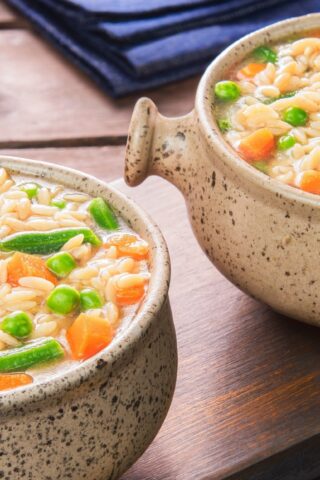 Суп с орзо и замороженными овощами