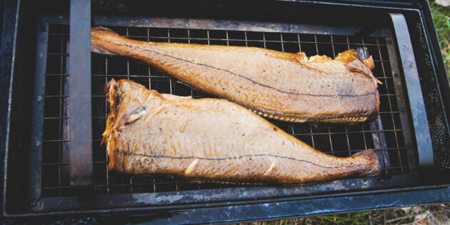 Smoked haddock: Allow the fish to cool slightly in the smoker