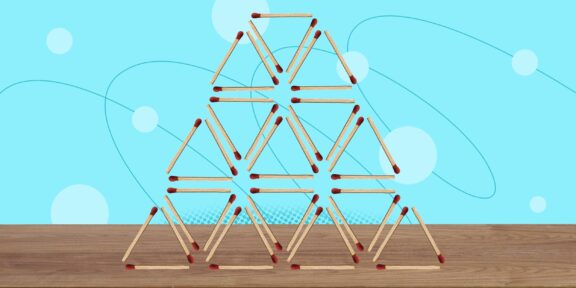 Мини-задачка: двигайте спички, чтобы получить треугольники