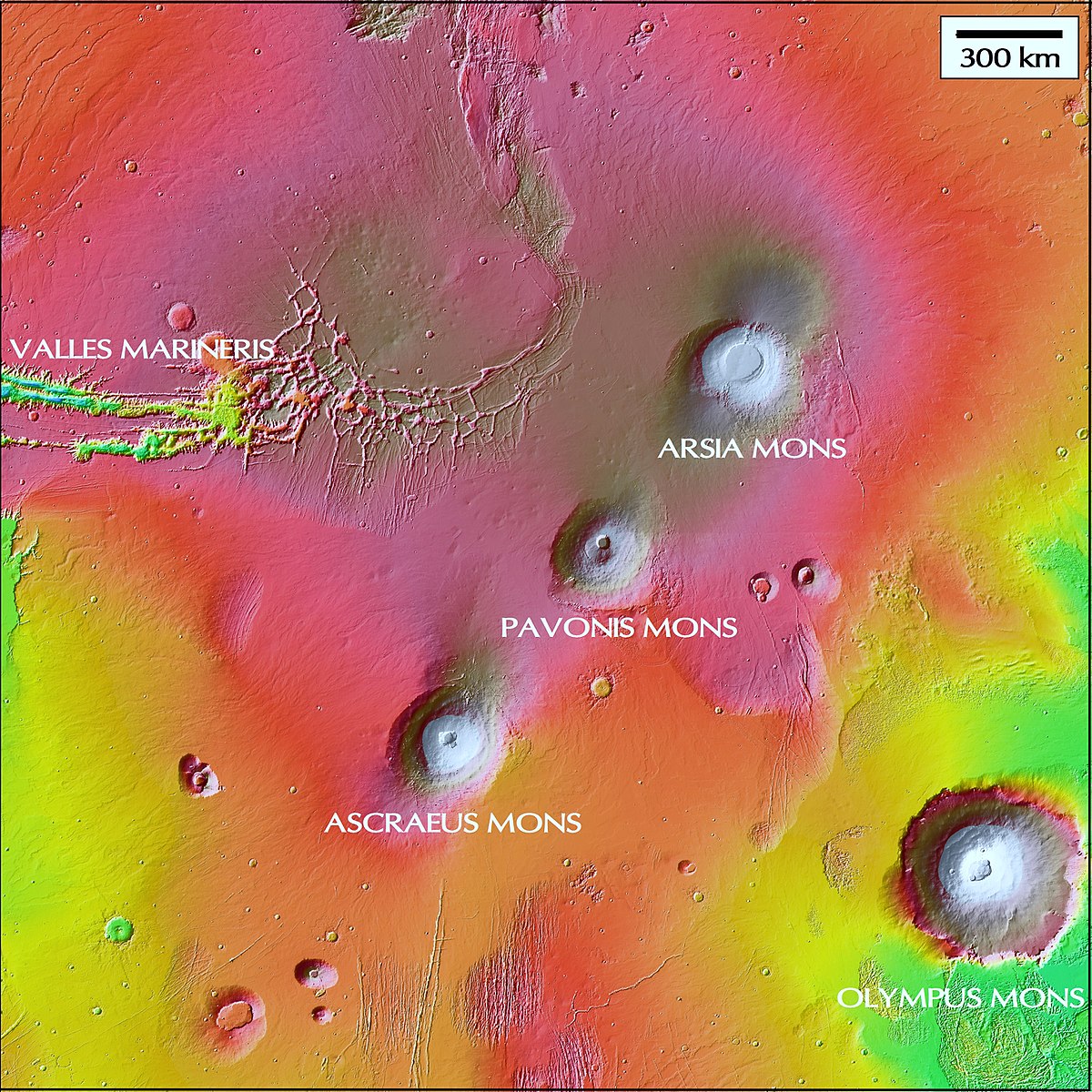 Карта района Фарсида на Марсе.