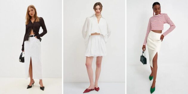Что носить в 2024 году: белые юбки