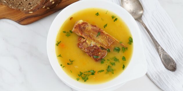 Гороховый суп с рёбрами в афганском казане: рецепт