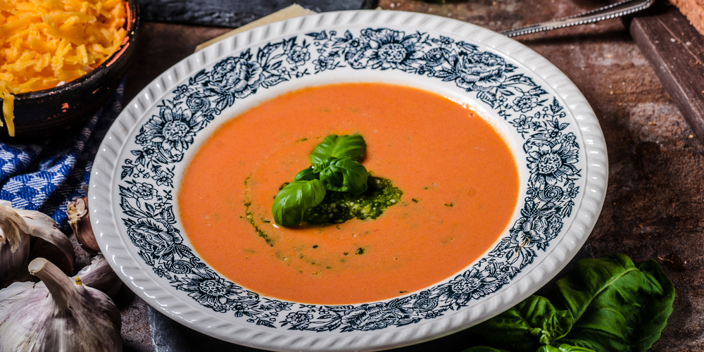 Крем-суп из запечённых помидоров и фенхеля