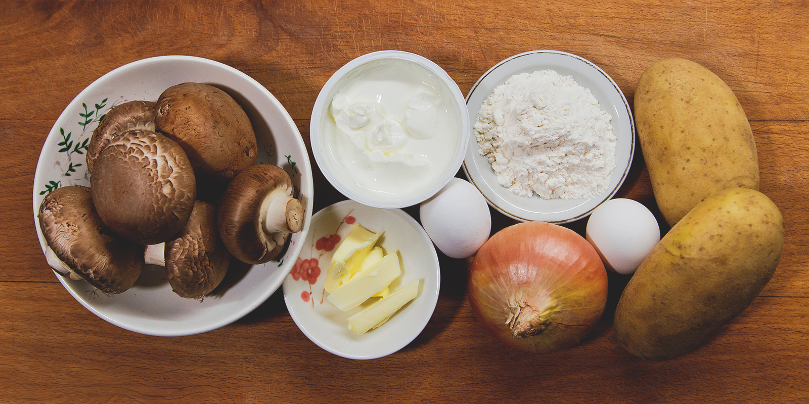 Чешский грибной суп кулайда: подготовьте ингредиенты