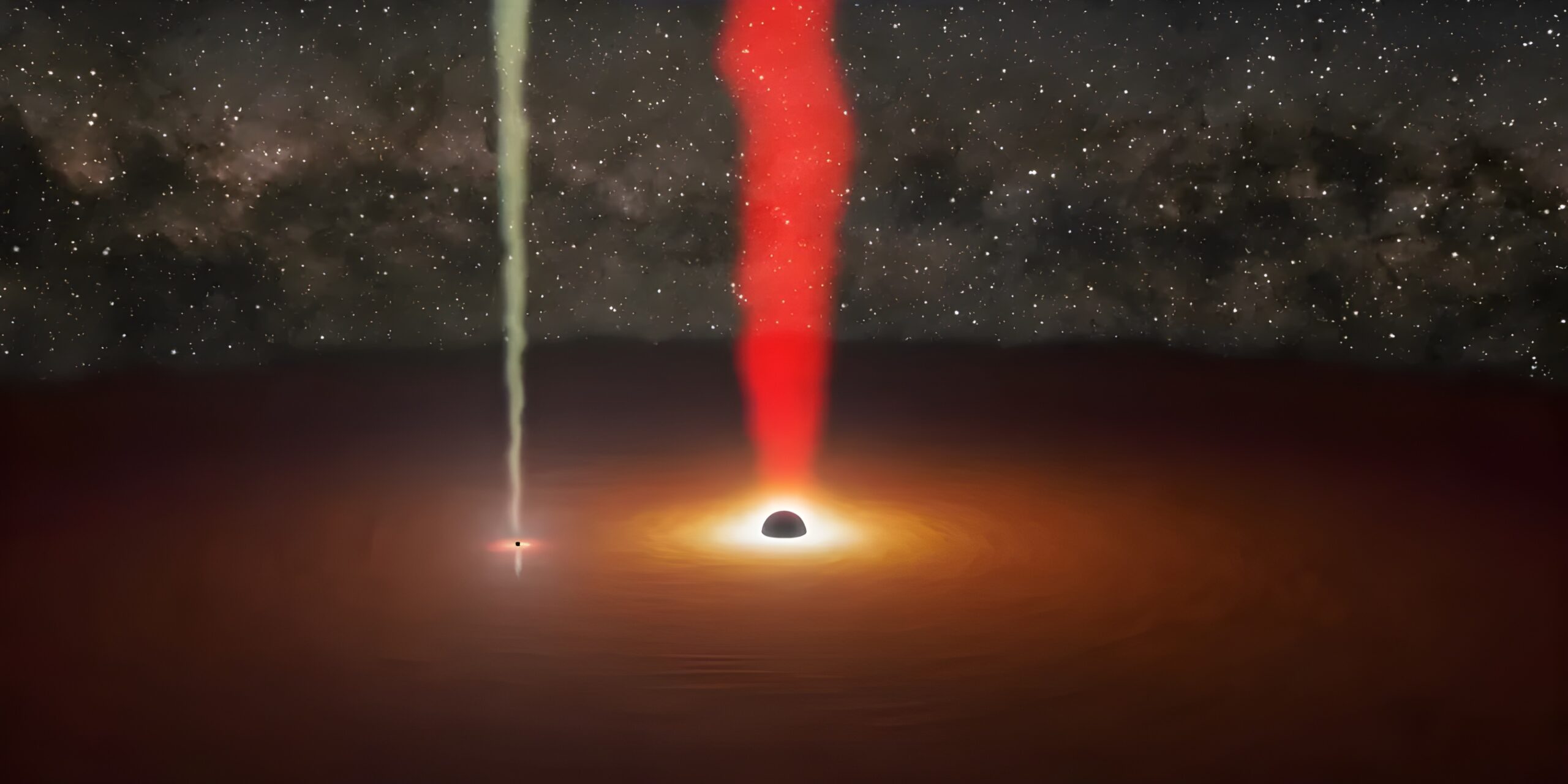 Астрономы впервые наблюдали «затмение» с участием двух сверхмассивных чёрных дыр