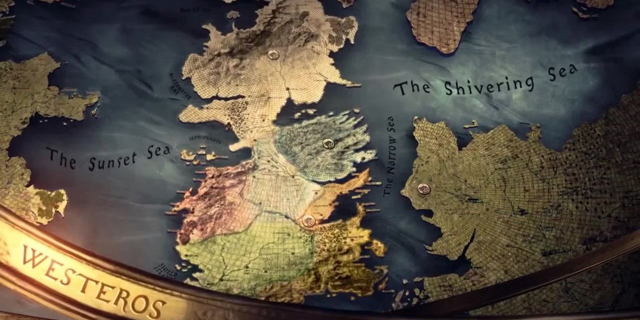 Карта Вестероса на заставке сериала. Кадр из сериала «Игра престолов»
