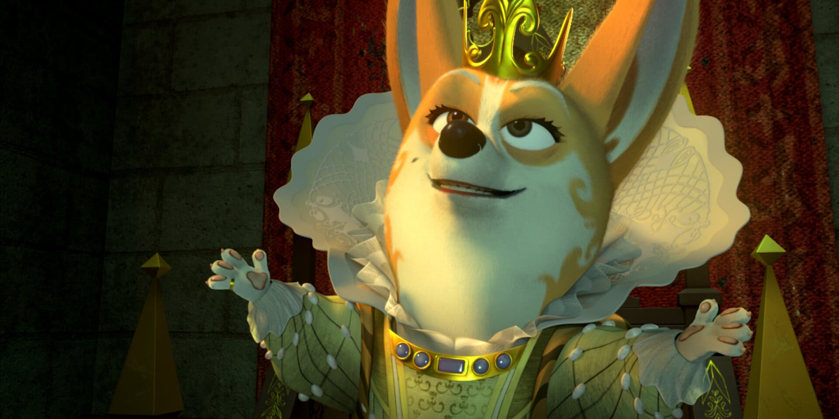 Мультфильмы про корги: кадр из мультсериала «Кунг-фу Панда: Рыцарь дракона»