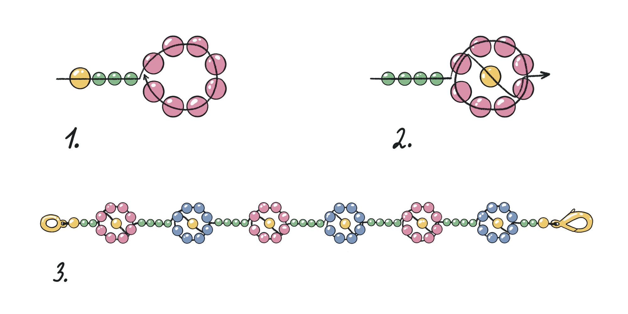 Как сделать браслет из бисера «Цветок»