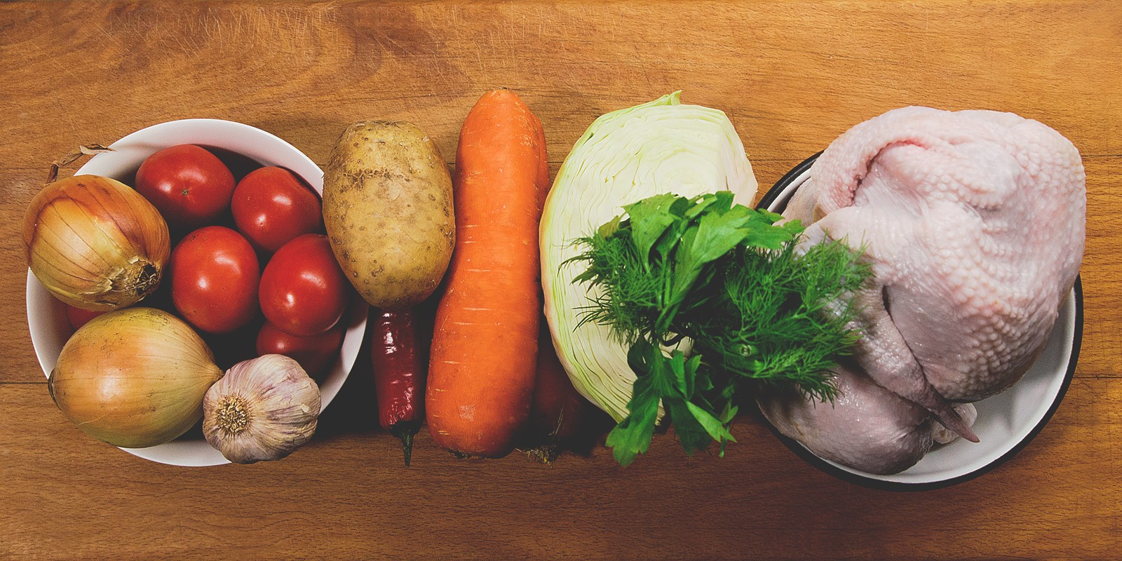 Сытный «соус» с курицей и овощами: Подготовьте ингредиенты