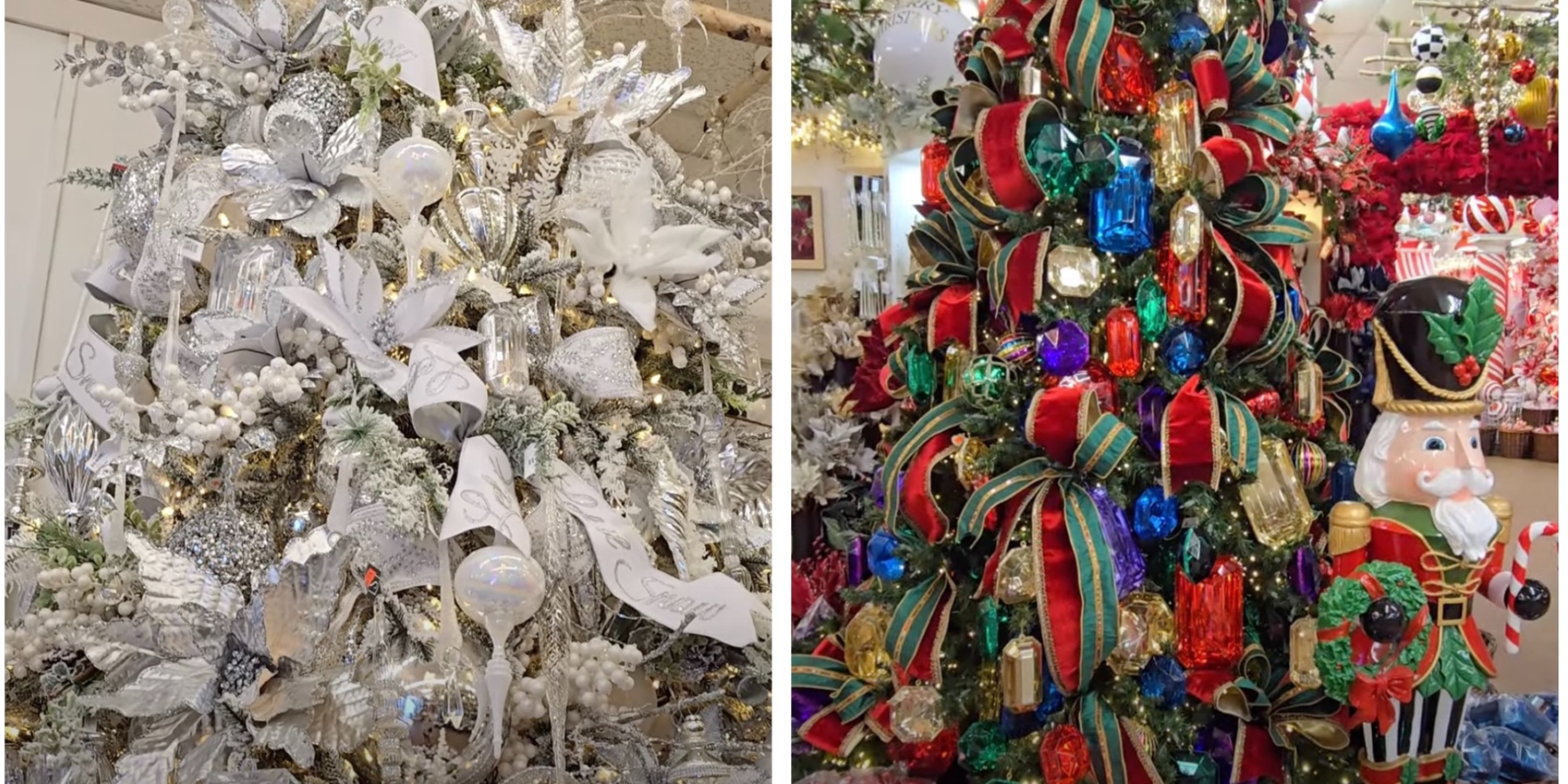 Уютная деревенская елка, украшенная снежинками, шишками, гирляндами и лентами из мешковины