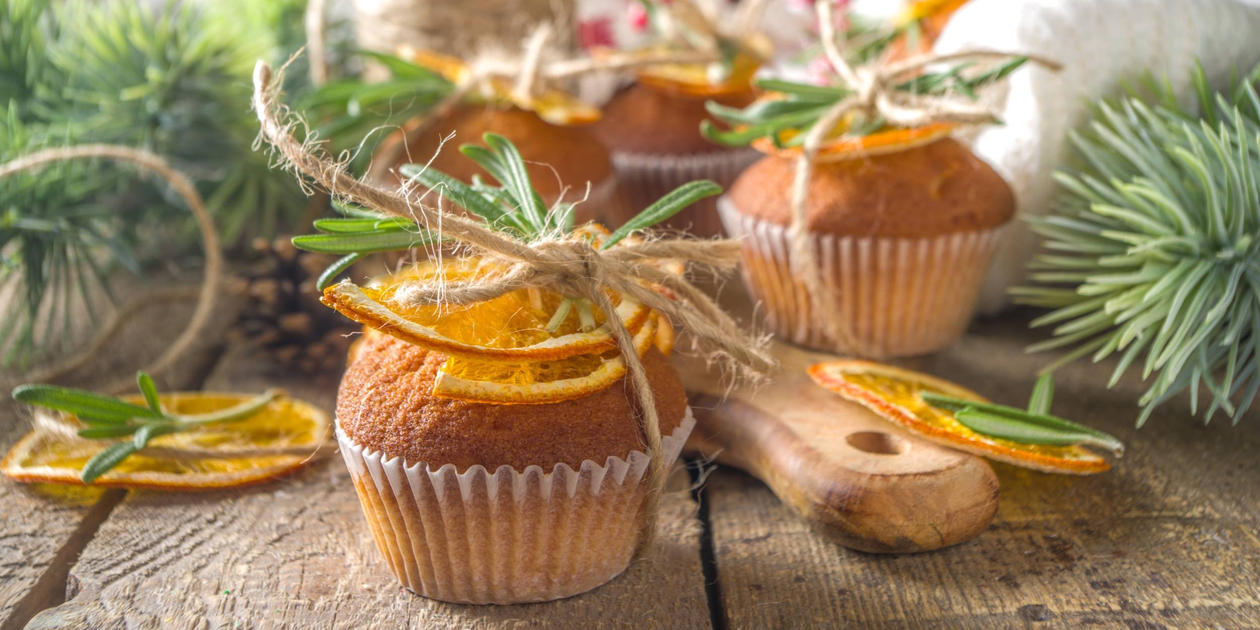 Апельсиновые кексы с черникой и грецкими орехами