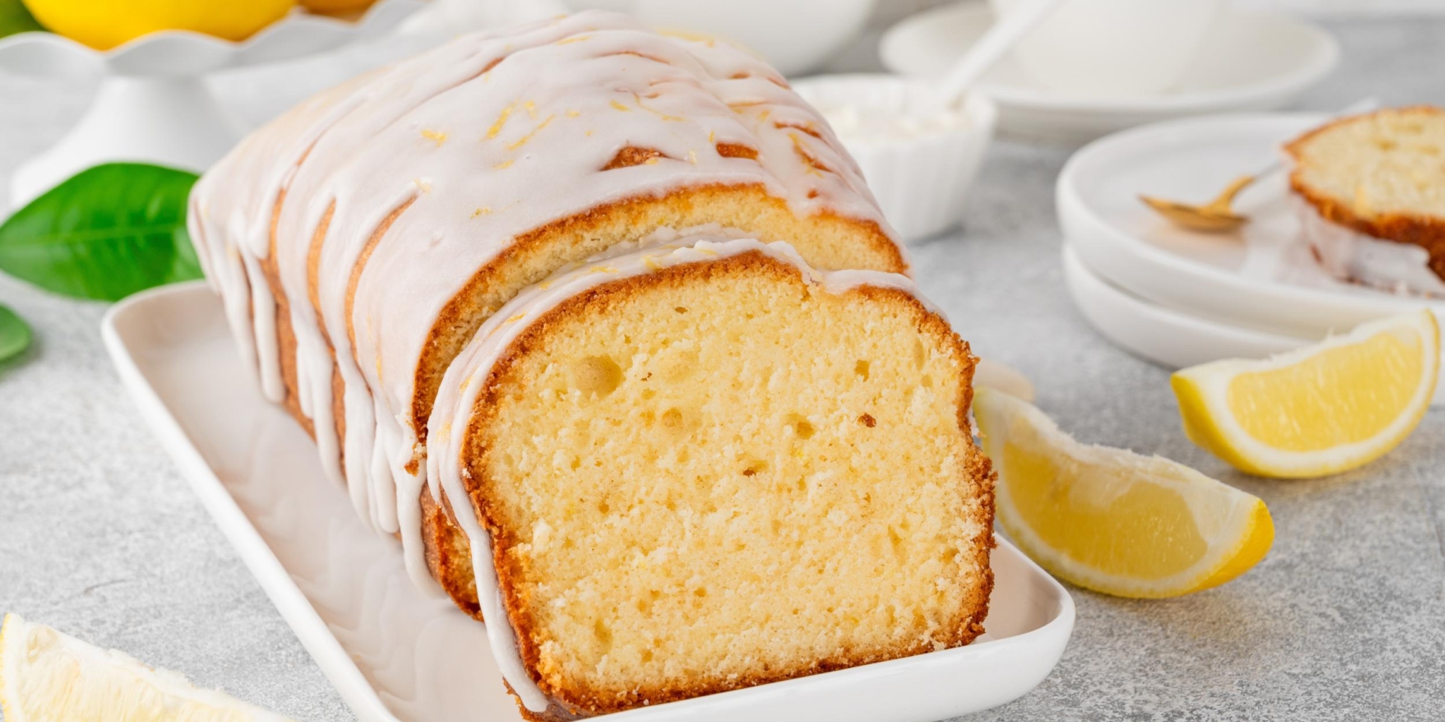 Лимонный кекс с сахарной глазурью